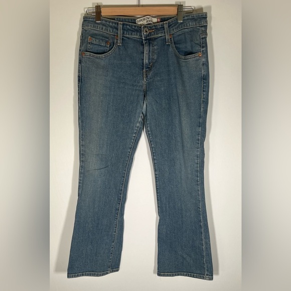 Levi's Y2K Superlow 518 boot cut blue jeans sz 9S stretch vintage 30x27 - Picture 6 of 9